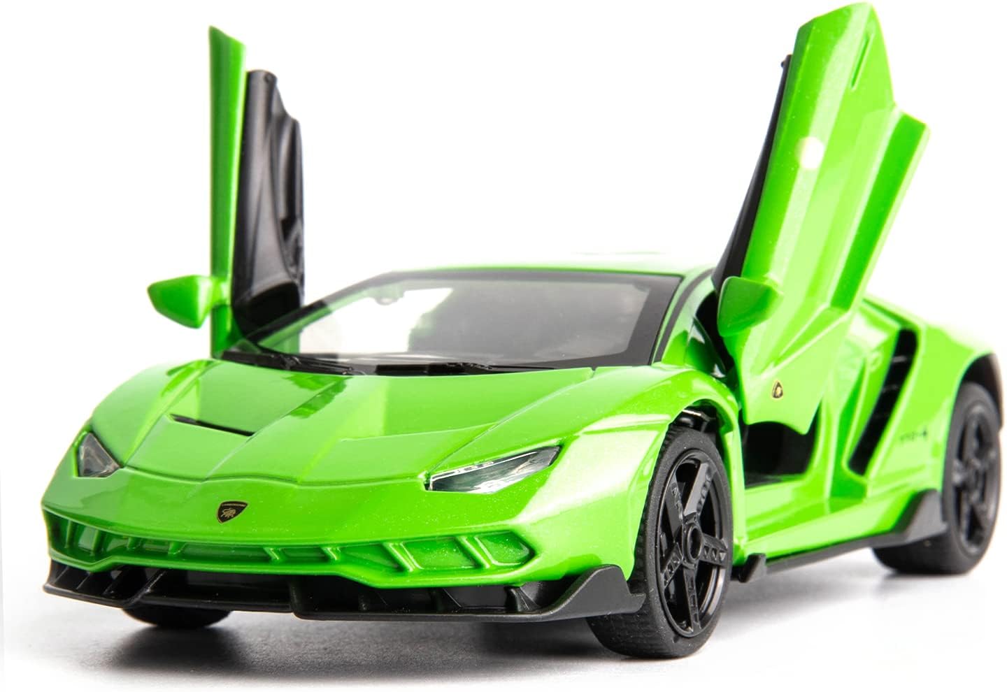 BDTCTK Compatible for 1:32 LP770 Model Car, Zinc Alloy Pull Back Toy Car with Sound and Light for Kids Boy Girl Green