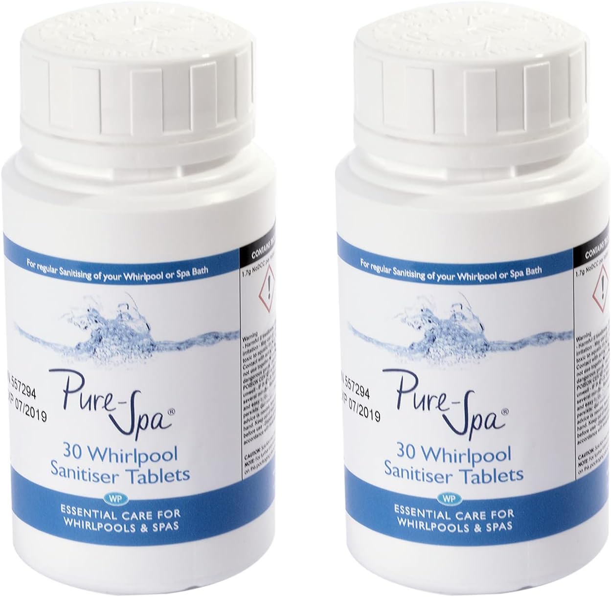 Pure-Spa Whirlpool Bath Sanitiser Tablets - TWIN Pack (2 x 30 tablets)