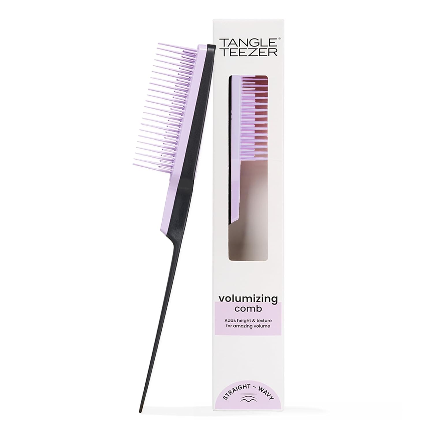 Tangle Teezer The Ultimate Volumizer Comb, Teasing Comb with Two-Tiered Teeth for Volume & Texture, and All Hair Types, Lilac & Black