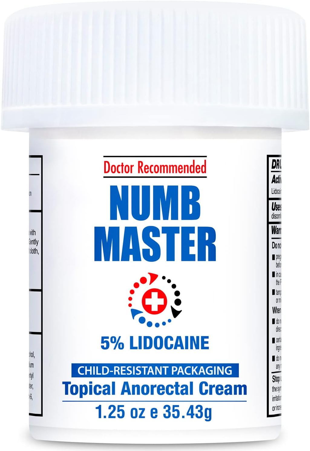 Clinical Resolution Numb Master 5% Lidocaine Numbing Cream for Pain Relief, Topical Anesthetic Burn Itch Cream Maximum Strength, Fast Acting Hemorrhoid Treatment with Vitamin E and Aloe, 1.25 Oz