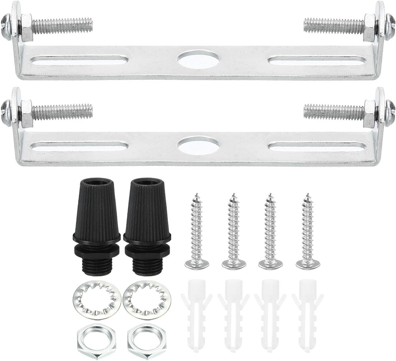 PATIKIL 95mm Ceiling Light Plate Kit, 2 Set Light Fixture Mounting Bracket Plate Steel Crossbar for Home Office Pendant Wall Light, with Screw Washer Nut