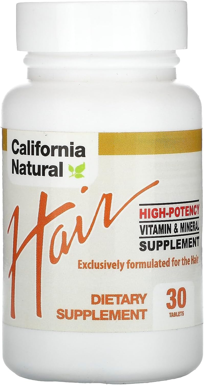 California Natural High Potency Hair Vitamin & Mineral Supplement with Biotin Promotes Healthy, Longer and Stronger Hair. - 30 Tablets (30 Count (Pack of 3))