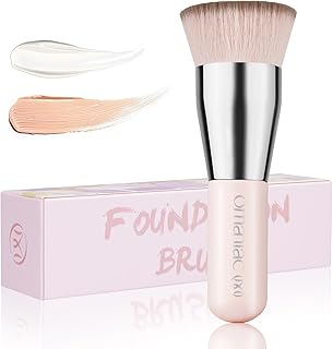 OMANIAC Makeup Brushes, Flat Top Pro Foundation Brush Concealer Brush Travel Make Up Brushes Flawless Brush Ideal for Liquid, Cream, Powder, Blending, Buffing, Concealer
