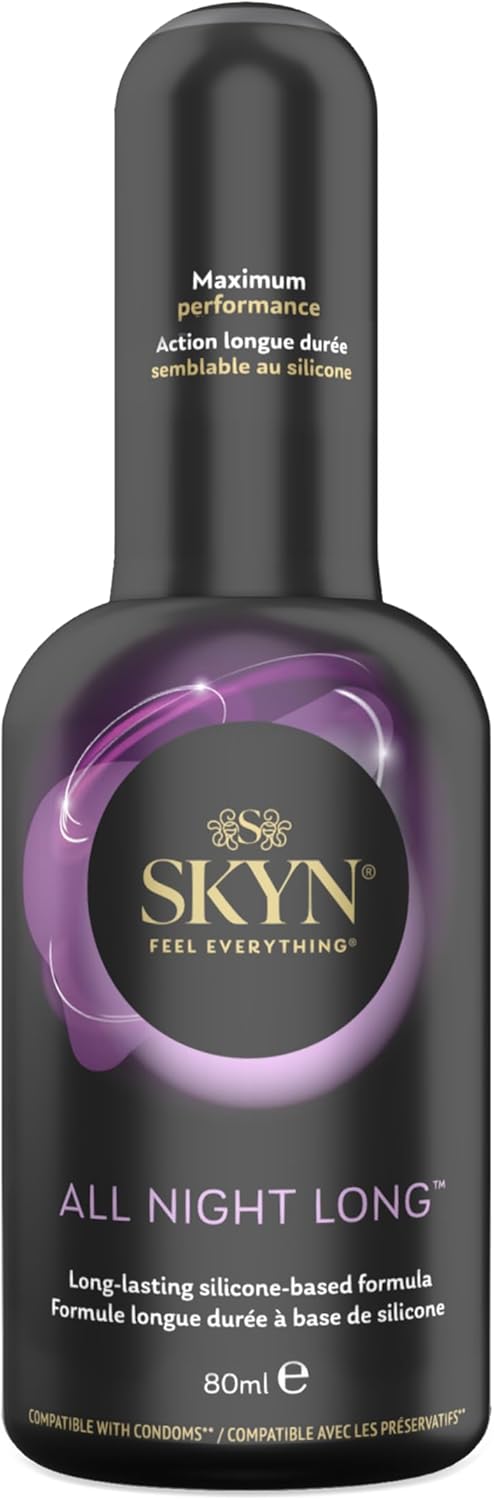 SKYN All Night Long Lube 80ml / Silicon Based Lubricant Massage Gel, Pleasure Lube for Couples and Toys, Natural Feel, Non-Greasy and Staining, Sex Lubricant, Intimate Gel, Unscented