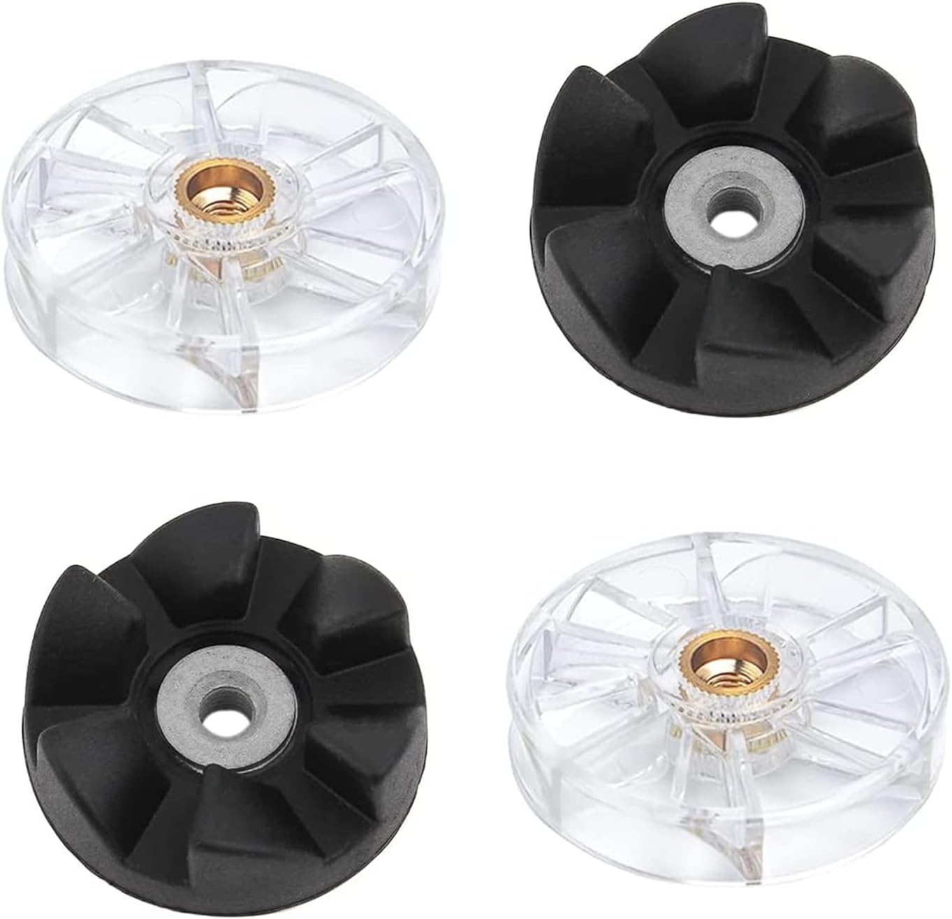 Top Base Gear, Top Base Plastic Gear Replacement Parts,Blender Part,2 Blade Rubber Gears and 2 Motor Base Top Gears,Compatible with Nutribullet 600W 900W Blender Juicers