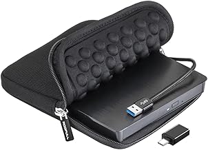 ROOFULL External CD/DVD Drive USB 3.0 Portable CD DVD Player Burner Reader Writer CD/DVD-ROM +/-RW Optical Disk Drive for Laptop PC Mac Windows 11/10/8/7 Linux Computer with Carrying Case