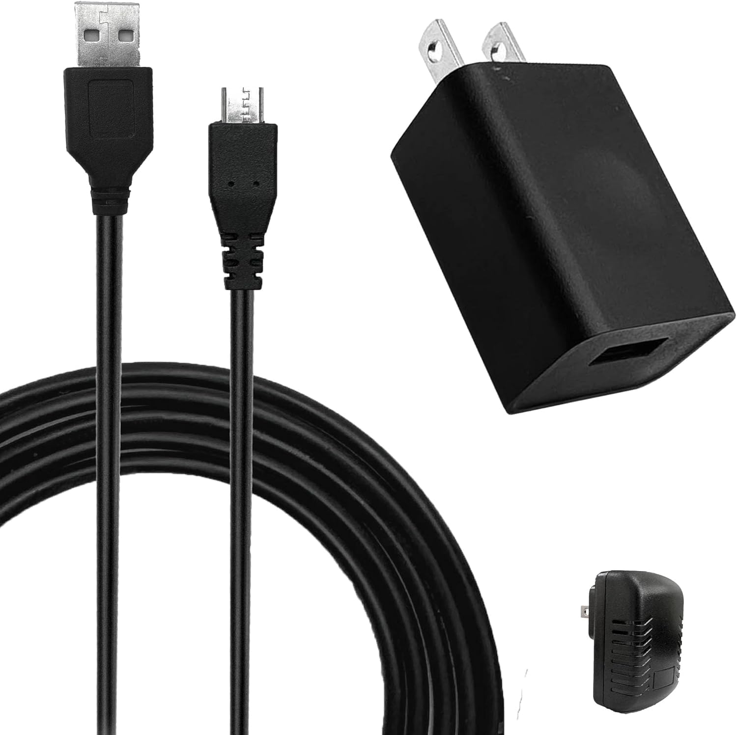 Koller Products 5V1A Power Adapter, USB-A to Micro USB Cable & Wall Charger Compatible Aquarium LED Lights, Android (Product Type May Vary)