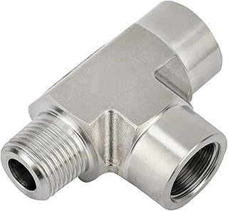 Metalwork 316 Stainless Steel Forged Pipe Fitting Street Tee Male Run Tee, 1/4" NPT Male x 1/4" NPT Female x 1/4" NPT Female, 1pc