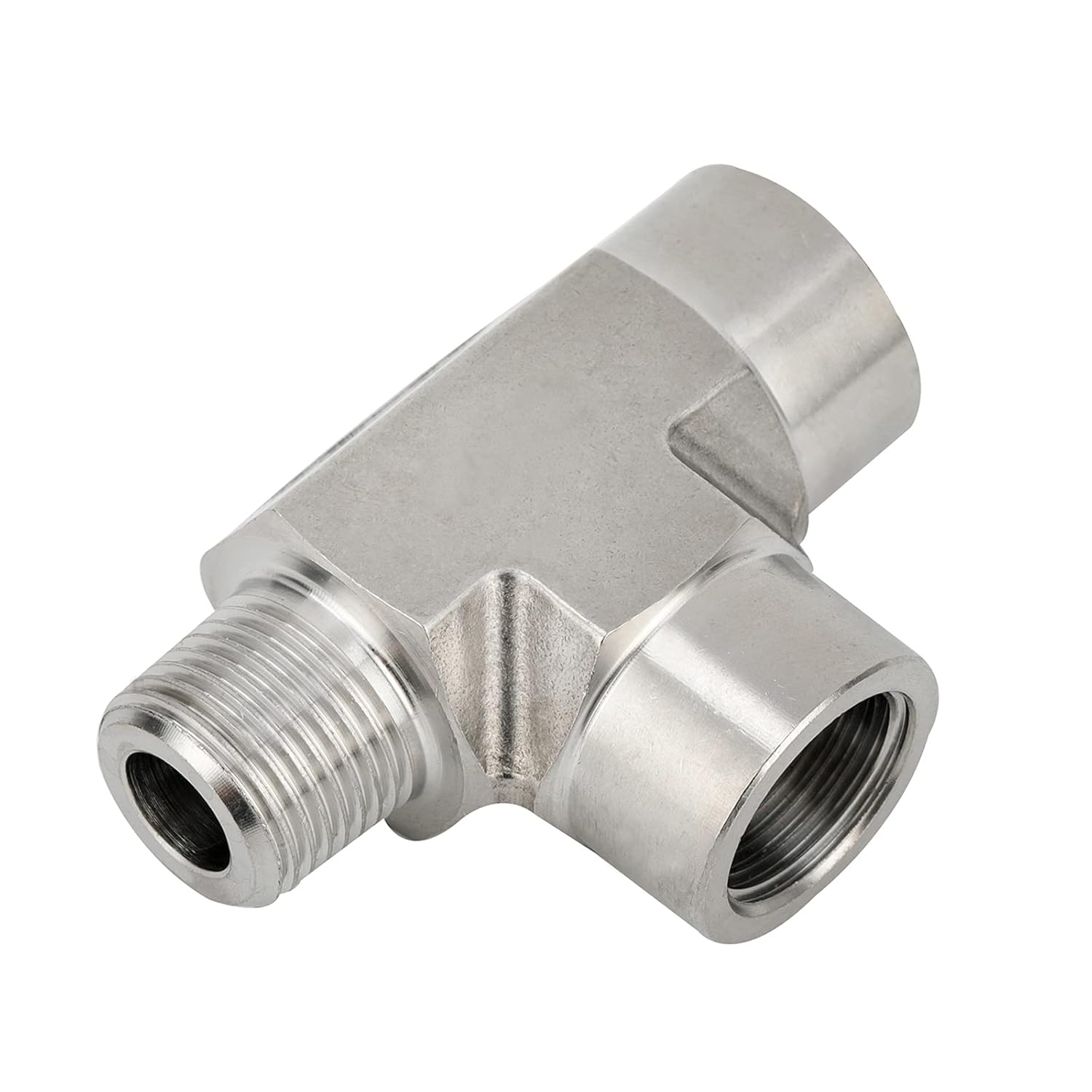 Metalwork 316 Stainless Steel Forged Pipe Fitting Street Tee Male Run Tee, 1/4" NPT Male x 1/4" NPT Female x 1/4" NPT Female, 1pc
