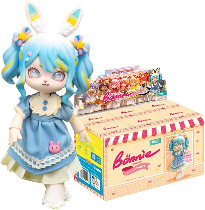 Bonnie Blind Box Doll Figures, 1/12 BJD Doll OB11 Size Action Figures, Movable Dolls with Doll Clothes Surprise Gift Toys (Sweetheart Party Series,Single Box)