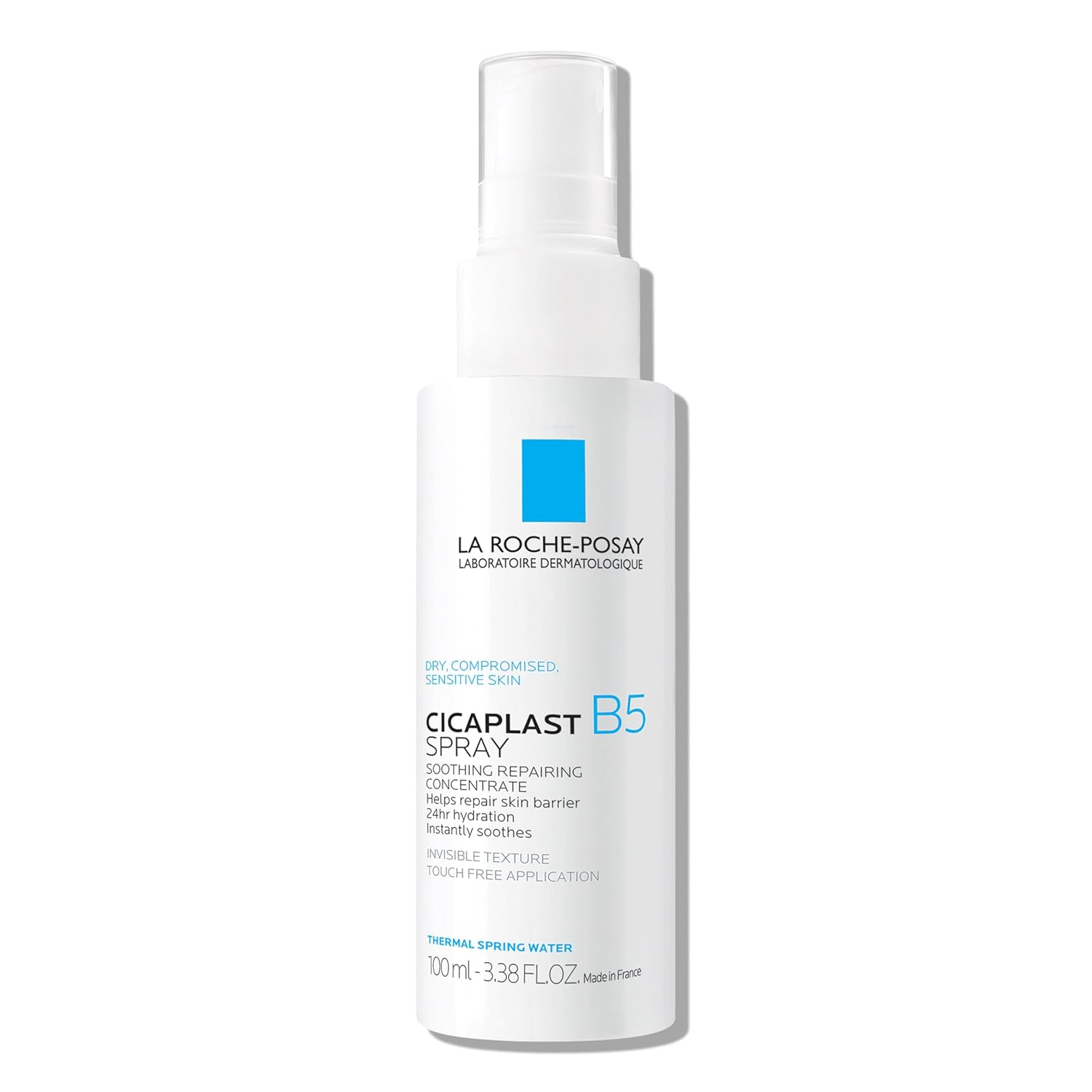 La Roche-Posay Cicaplast B5 Spray With Vitamin B5 Panthenol & Madecassoside, Hydrating Face Mist For Skin Barrier Repair, Soothing Touch-Free Face & Body Spray, Sensitive Skin & Dermatologist Tested
