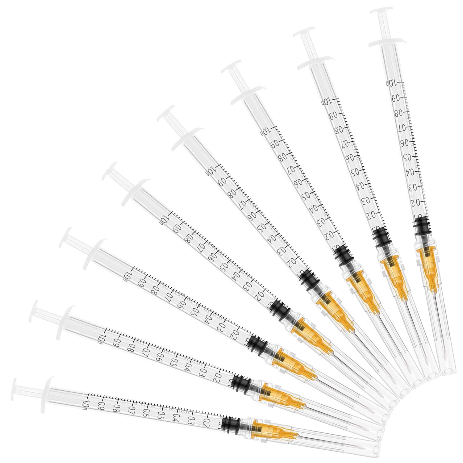 1ml Syringe with 25G 1 inch Needle, 1ml Luer Lock Syringe, Needles for Injections, Individual Package, Pack of 30