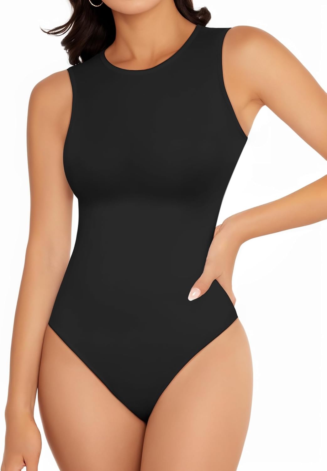 YOGINGO Women's Crew Neck Sleeveless Bodysuits Racerback Halter Tank Top Body Suits for Womens Sexy Going Out Leotards