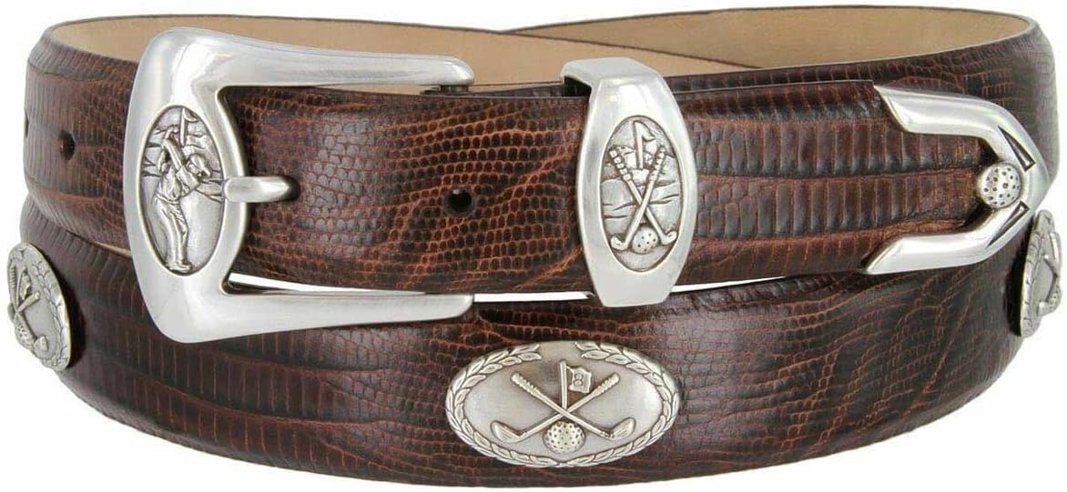 BS8642-FA0060-5 Italian Calfskin Genuine Leather Designer Golf Dress Belt 1-1/8"(30mm) Wide, Multi-Color Options