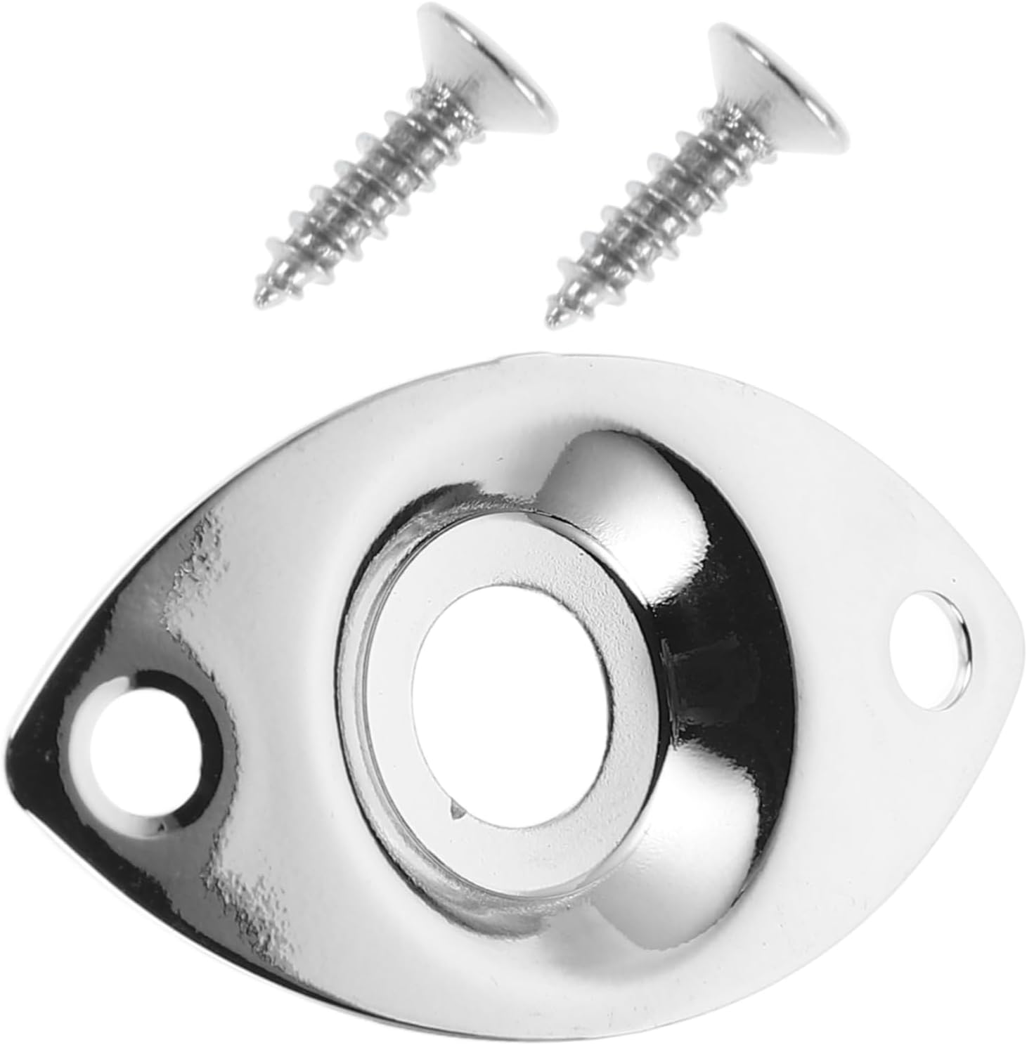 1 Set Professional Electric Guitar Jack Plate Chrome Replacement Outlet Socket for Bass Guitar Easy Installation Durable Protection Against Debris Stylish Design Compatible with