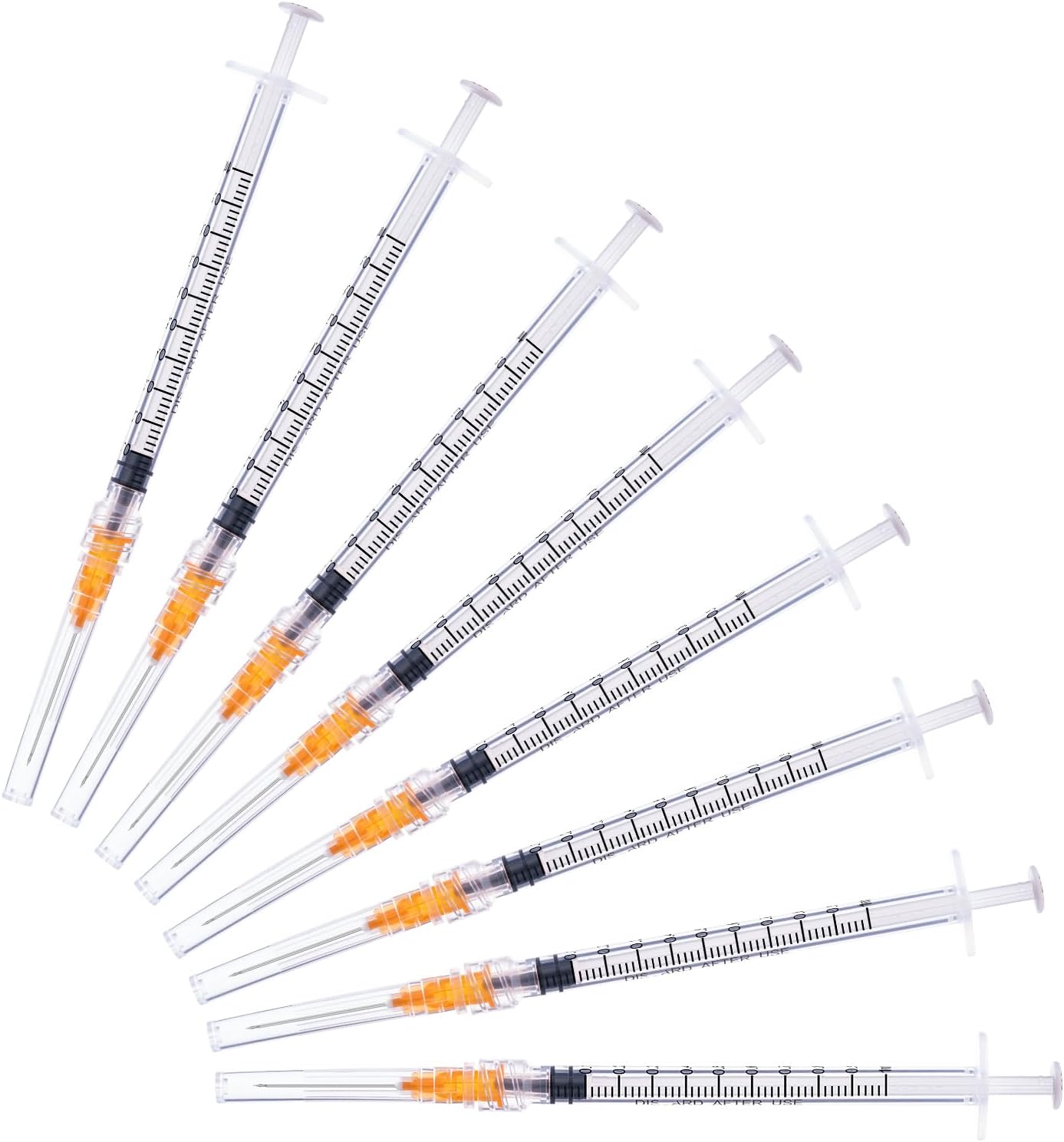 Disposable 1ml syringe with 25G 1inch Lab Supplies, Individually Packaged 50Pack