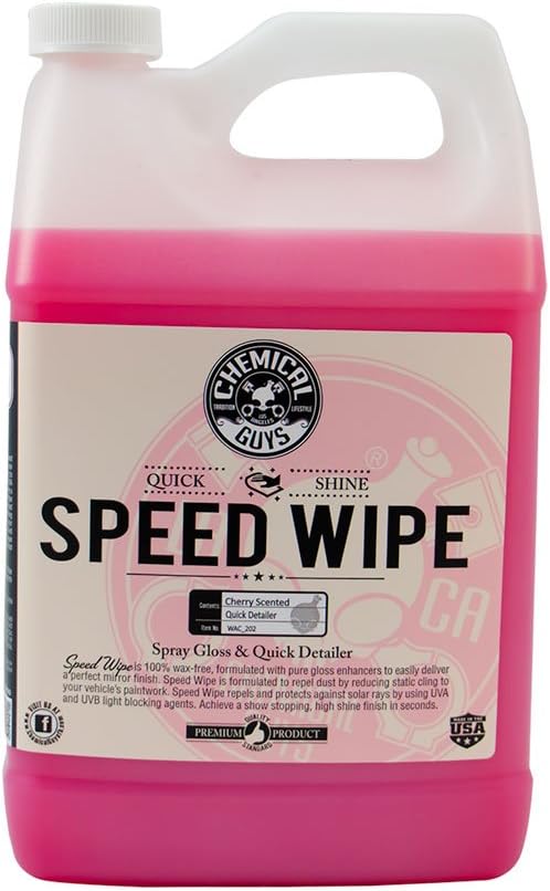 Chemical Guys WAC_202 Speed Wipe Quick Detailer & High Shine Spray Gloss, Safe for Cars, Trucks, SUVs, Motorcycles, RVs & More, 128 fl oz (1 Gallon)