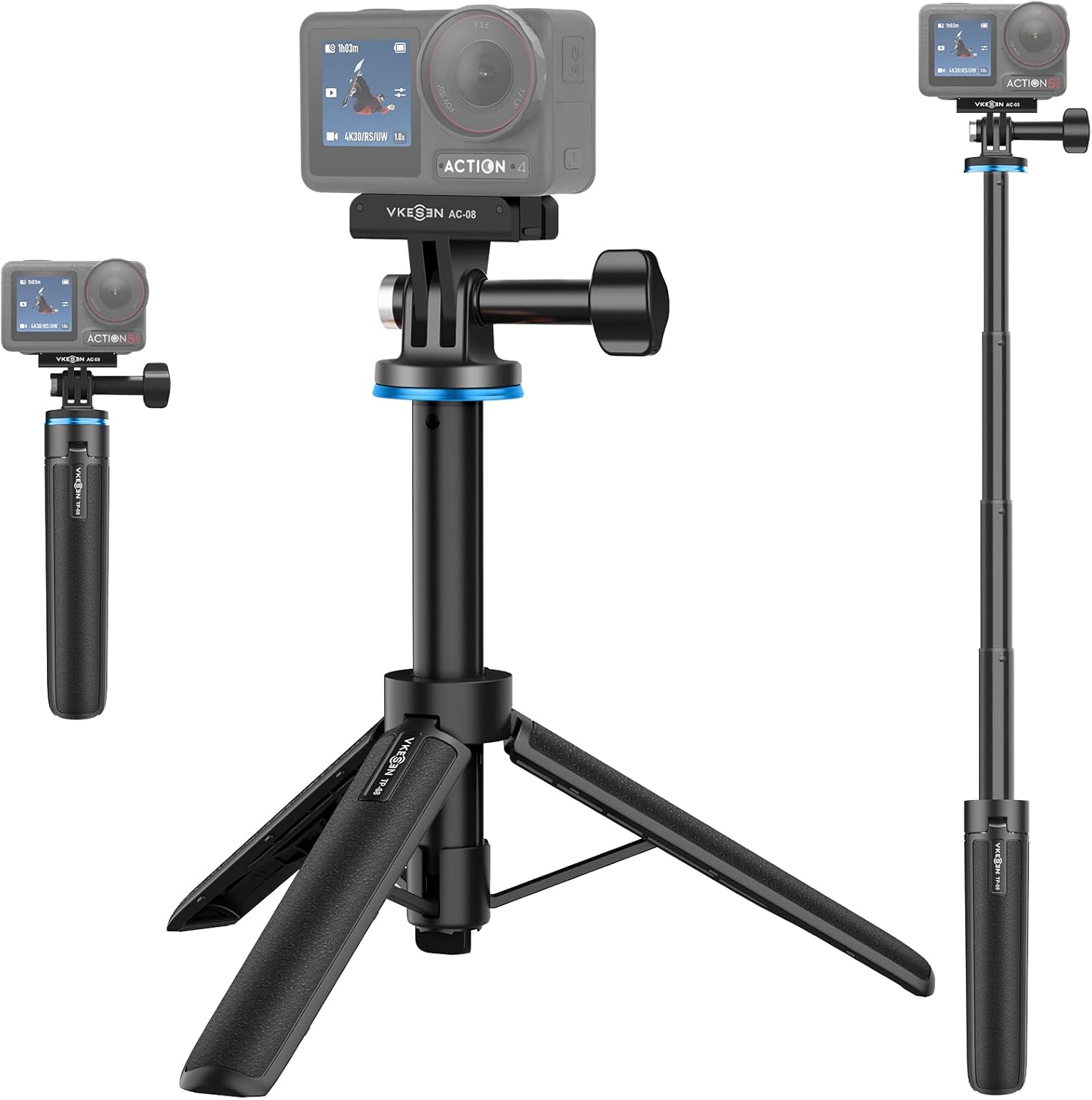 Osmo Action Mini Tripod with Extension Rod for DJI Osmo Action 5 Pro, Osmo Action 4, Osmo Action 3, Osmo Pocket 3/2, GoPro Action Camera - Osmo Action Accessories