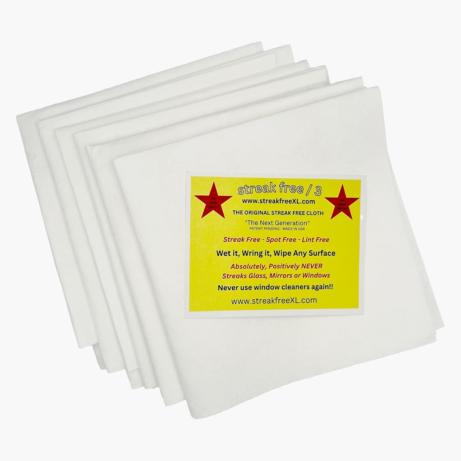 Microfiber Cleaning Cloth "As Seen On TV" 6 Pack - 16" X 16" Lint-Free Cloths for Glass, Window & Cars - Microfiber Towels for Streak Free Cleaning & Shine - Reusable Cleaning Rags - Just Use Water