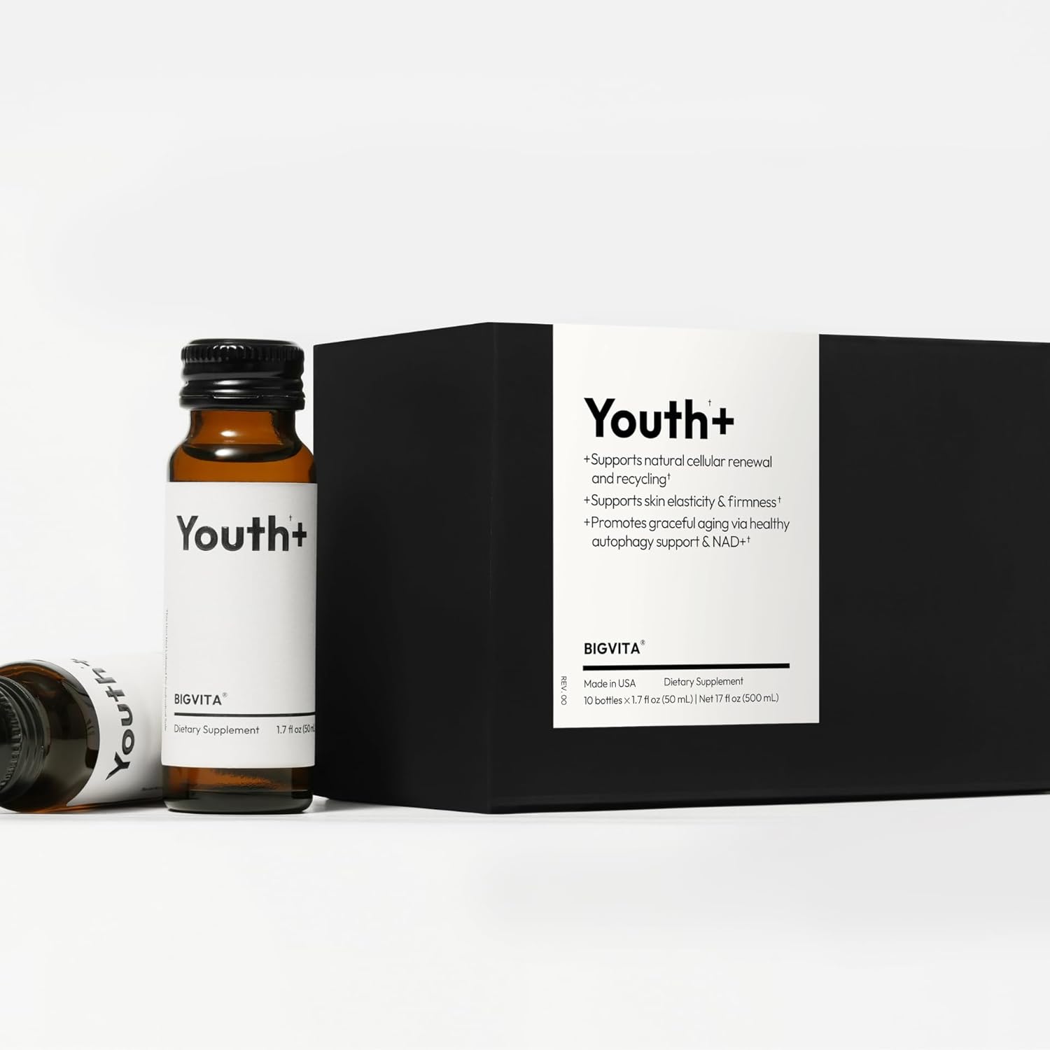 BigVita Youth+ | NAD+, Anti-Aging, Beauty from Within, Energy, Skin & Hair, Cognitive Health, Ready to Drink Supplement
