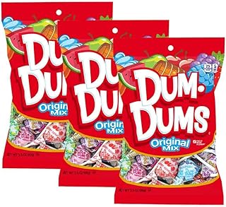 Dum Dums Lollipops Hard Candy Suckers 3.5 Oz. Bag, 3-Pack, 42 Pops Total (Original Mix)