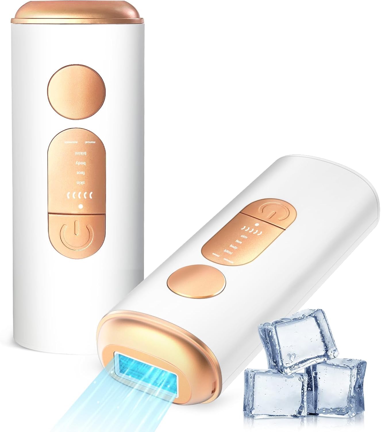 Laser hair removal, Laser hair removal for Women, IPL Laser Hair Remova, 18J MAX Energy and 5 Levels & 5 Modes, Visible Results in 4 Weeks White