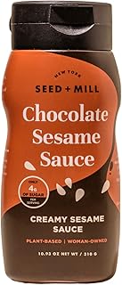 Seed + Mill - Chocolate Sesame Sauce - Chocolate Tahini in a Squeeze Bottle - Vegan, Kosher, Non-GMO, Paleo, Gluten Free - Great on Fruit, Toast, in Crepes, Desserts, & Hummus - 10.93oz