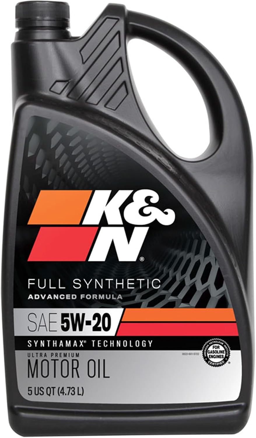 K&N Motor Oil: 0W-20 Synthetic Engine Oil, 5 qt, 104100
