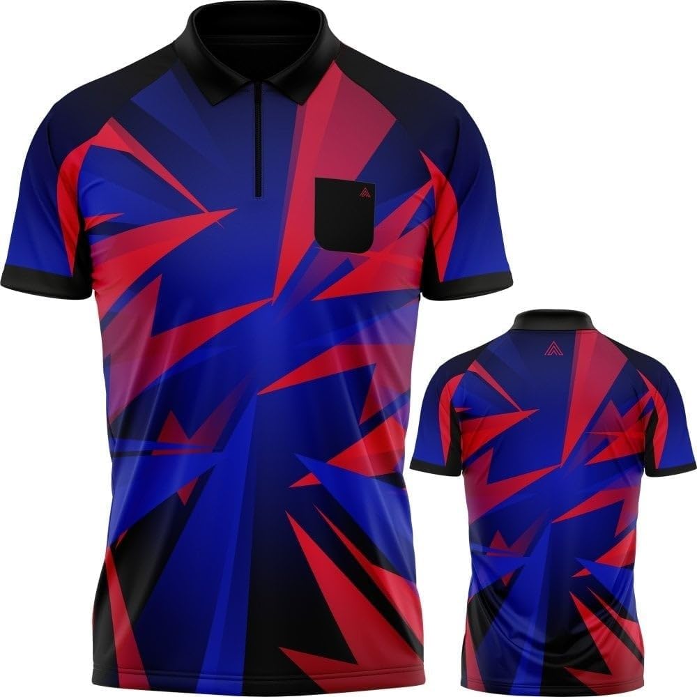 Shard Dartshirt Black & Blue-Red XXL