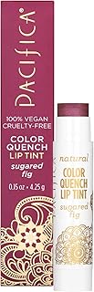 Pacifica Beauty Color Quench Tinted Lip Balm, Sugared Fig, Makeup, Sheer Lip Color, Coconut Oil, Cocoa Butter, Vitamin E, Moisturizing, Hydrating, Lip Tint, Lip Care, Vegan, 0.15 oz (1 Count)