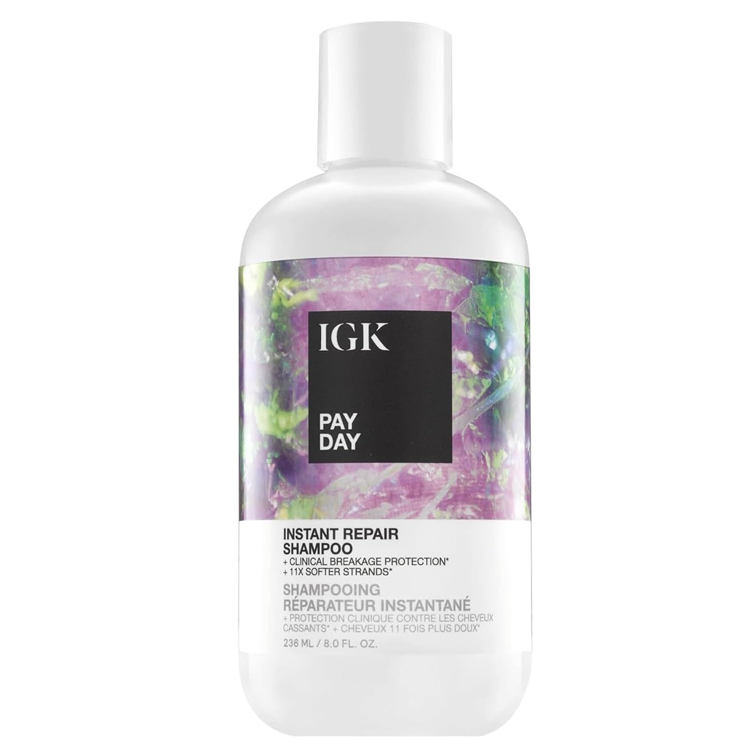 IGK Pay Day Instant Repair Shampoo for Damaged Hair, Sulfate-Free, 8 Oz