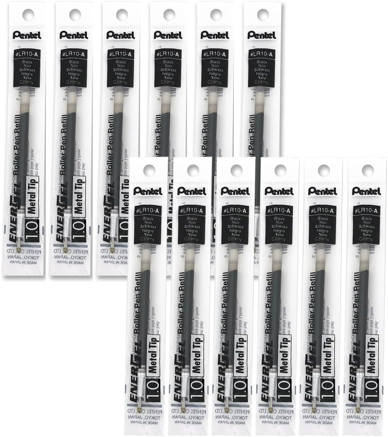 Pentel 1.0 mm Energel Refill - Black (pack of 12 Refills)