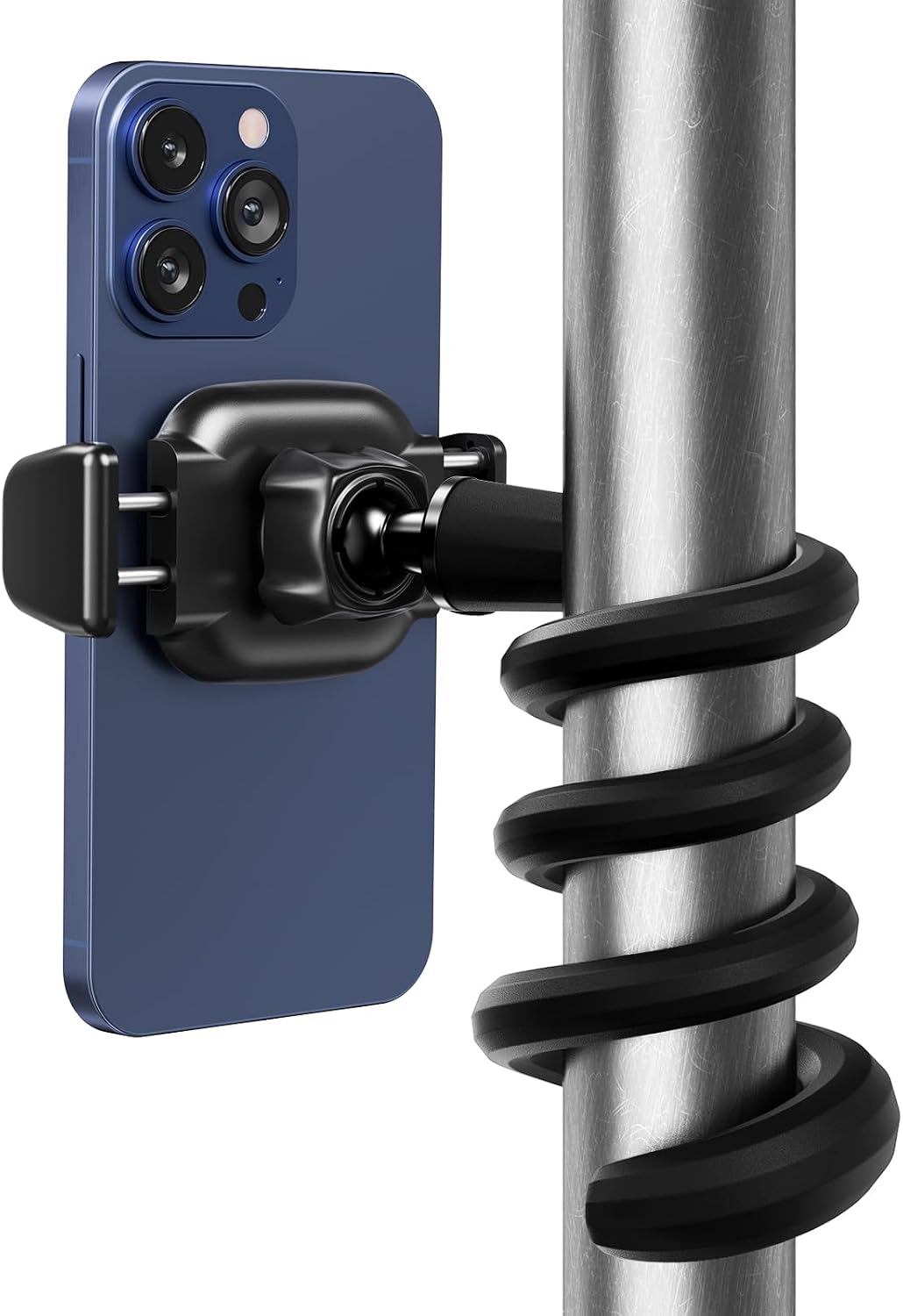 OQTIQ Universal Gym Phone Holder for Trendmill, Peloton, Adjustable Gooseneck Phone Mount for Stroller, Shopping Cart, Flexible Phone Holder for 4.7”-6.9" Smartphones