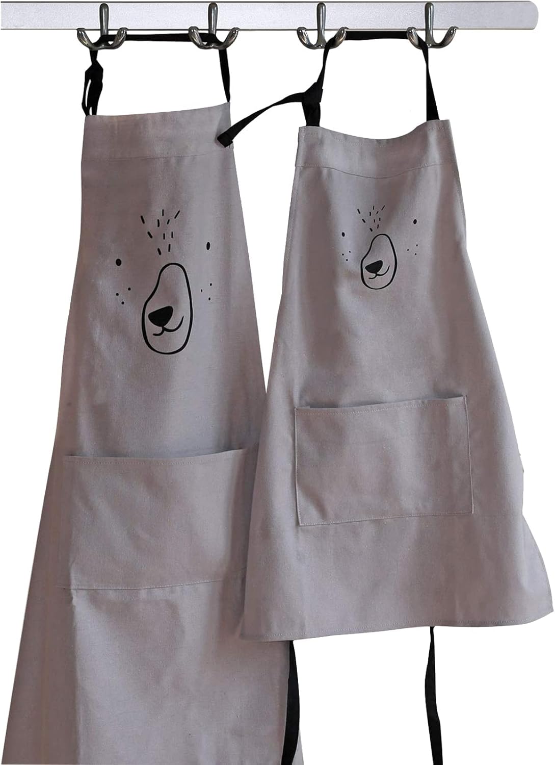 YOLOPARK Lovely Parent and Child Apron, Comfortable Simple Apron with Pocket for Painting Cooking Artist Chef, Pack of 2