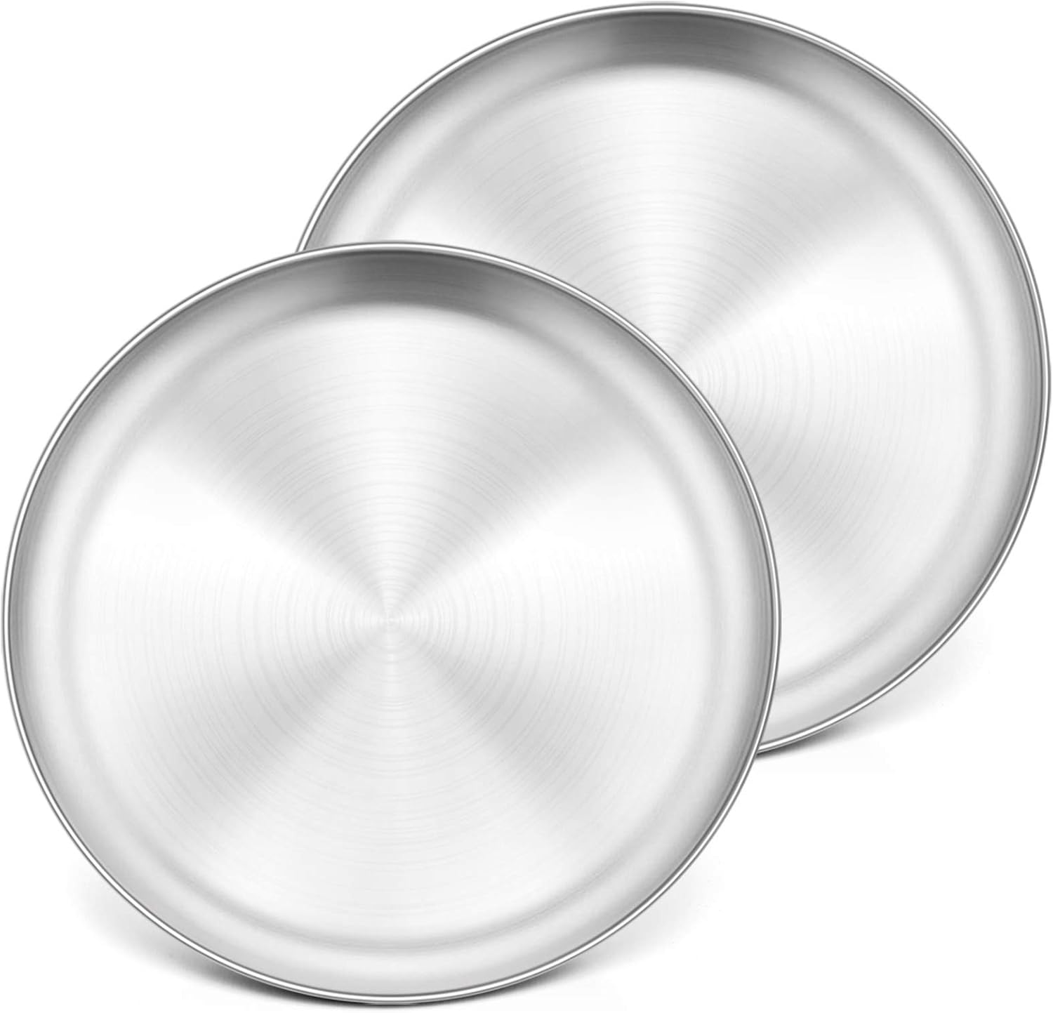 P&P CHEF Pizza Pan Set of 2, 10 Inch Stainless Steel Pizza Tray, Silver
