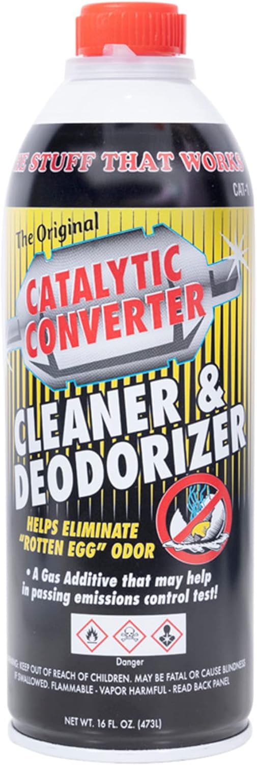 Catalytic Converter Cleaner and Deodorizer (16 fl oz) | Fuel System Cleaner | EGR Valve, Combustion Chamber, and Oxygen Sensor Cleaner | Catalytic Cleaner Fuel Additive for Gasoline Engines