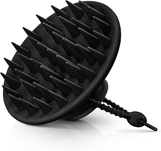HEETA Scalp Massager Shampoo Brush with Silicone Bristles for Dandruff Removal Scalp Care & Hair Growth, Scalp Scrubber for All Hair Types, Head Massager Stress Relax, Upgraded Large Design,Black