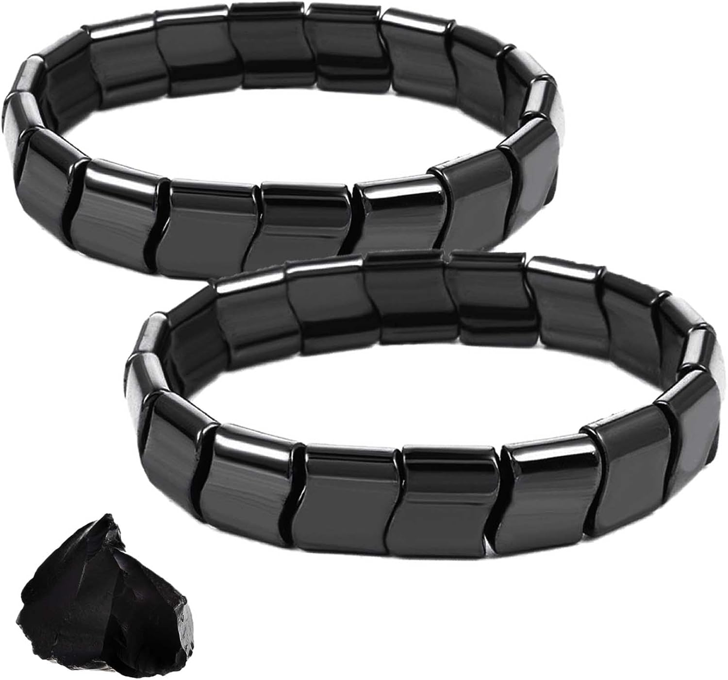 Sweevly Hematite Bracelet - Natural Hematite Bracelet for Men, Sweevly Band-Sharpens Focus and Confidence, Scattered Energy and Stress, Natural Way to Reclaim Your Masculine Edge