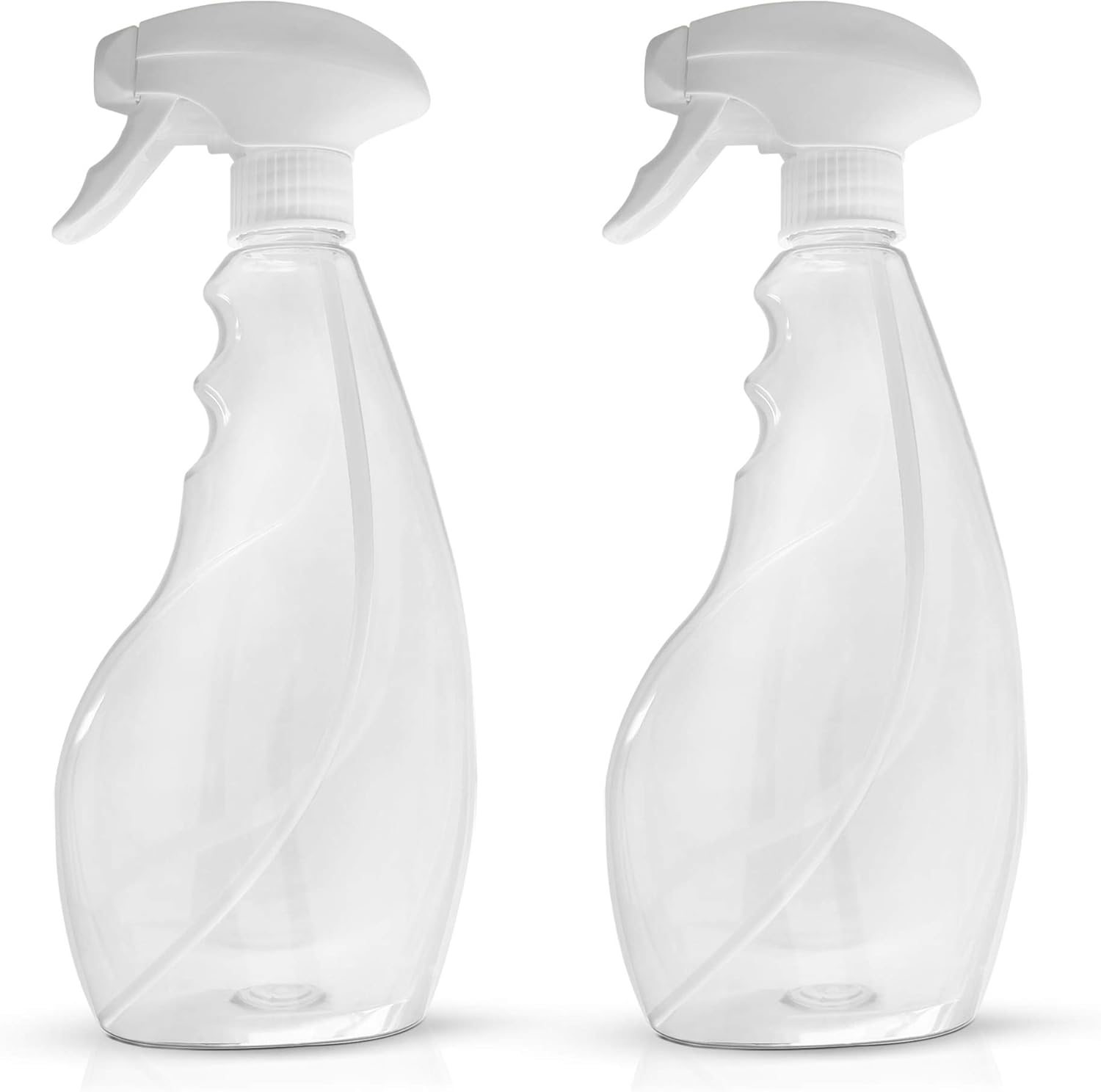 SPRAYZ Large 500ml Spray Bottles For Cleaning Solutions and Gardening, Plant, Water, Durable Trigger Sprayer, Refillable, Spray Bottle for Hair, All Directions, Clear Plastic Bottle 2x 500ml