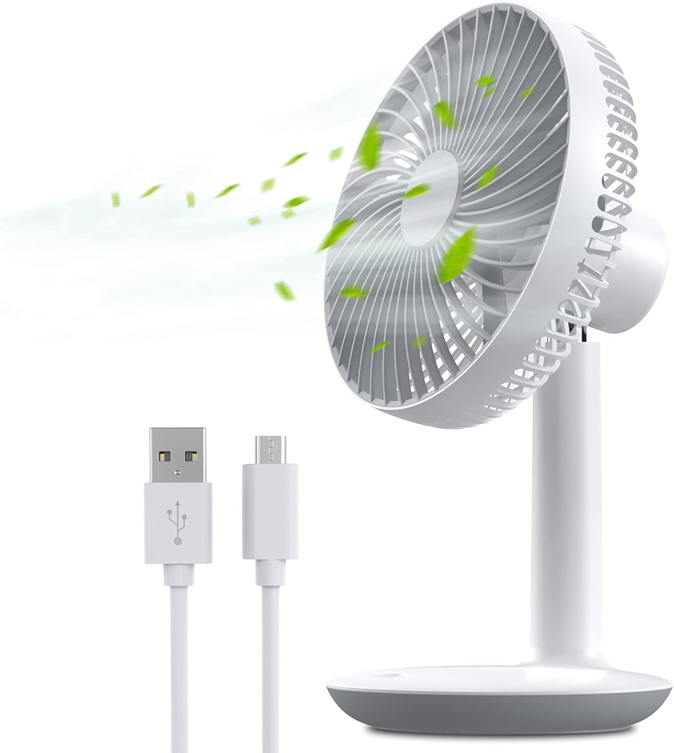 6-Inch Rechargeable Small Desk Fan, Portable Battery-Operated USB Table Electric Fan with 4 Speed Levels, Personal Mini Ventilator for Home Bed Study Room Bedroom Office Camping Cooling-Quite & Silent