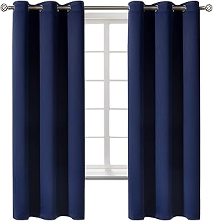 BGment Blackout Curtains for Bedroom - Grommet Thermal Insulated Room Darkening Curtains for Living Room, Set of 2 Panels (42 x 63 Inch, Navy Blue)