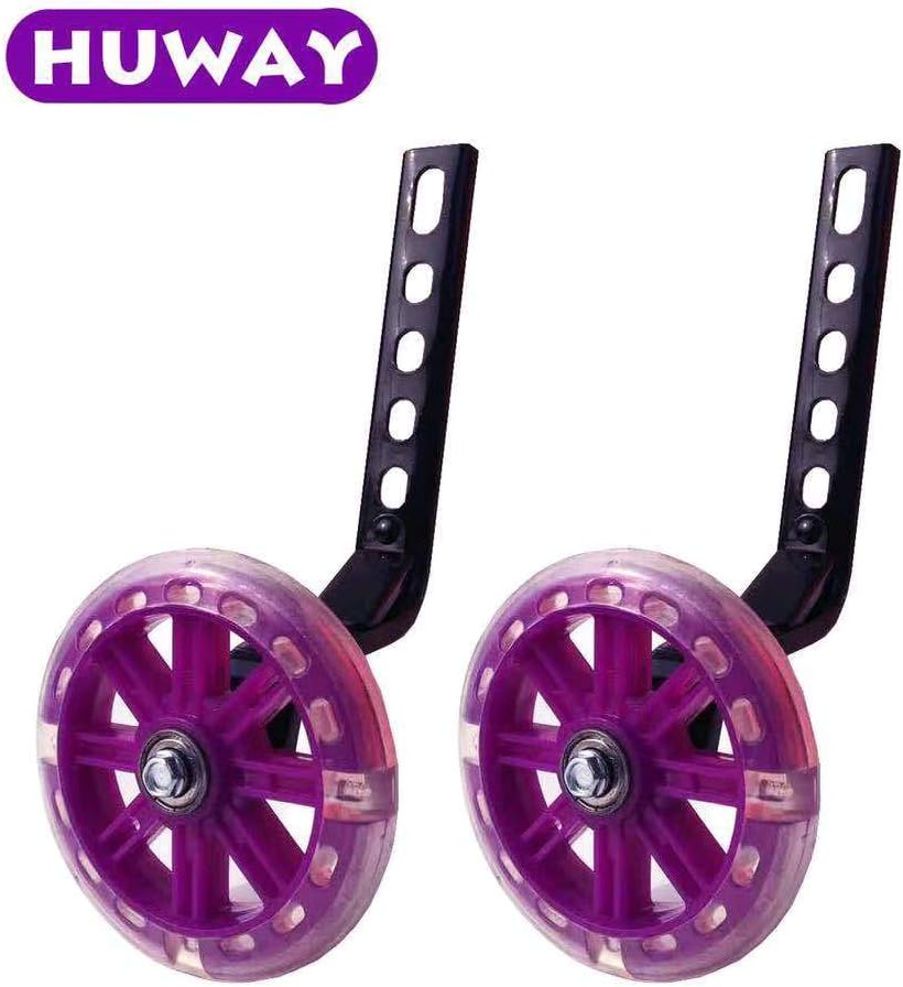 training wheels flash mute wheel bicycle stabiliser mounted Kit compatible for bikes of 12 14 16 18 20 Inch, 1 Pair