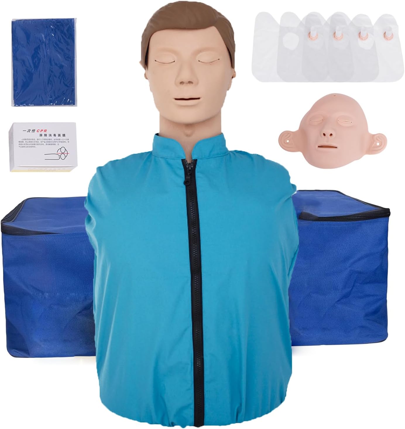 CPR Training Manikin, Professional Adult First Aid Resuscitation Manikin Teaching Aid, Rubber Half Body CPR Mannequin Dummy for Teaching Training