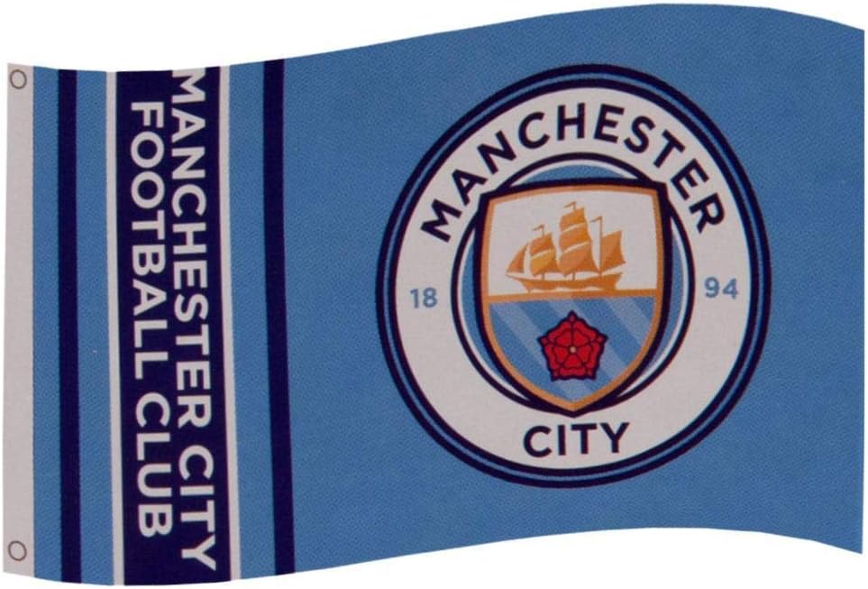 Manchester City FC Stripes Flag (One Size) (Sky Blue)