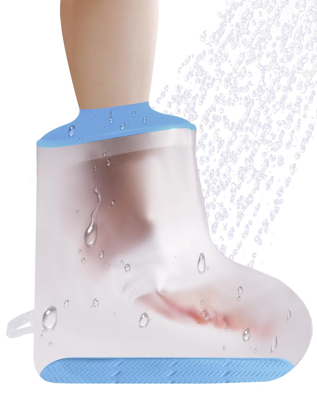 Foot Cast Shower Cover with Non-Slip Bottom, Cast Cover for Foot, Waterproof Foot Cover for Shower After Surgery, Soft Comfortable Ankle Cast Cover for Showering, Reusable Cast Protector