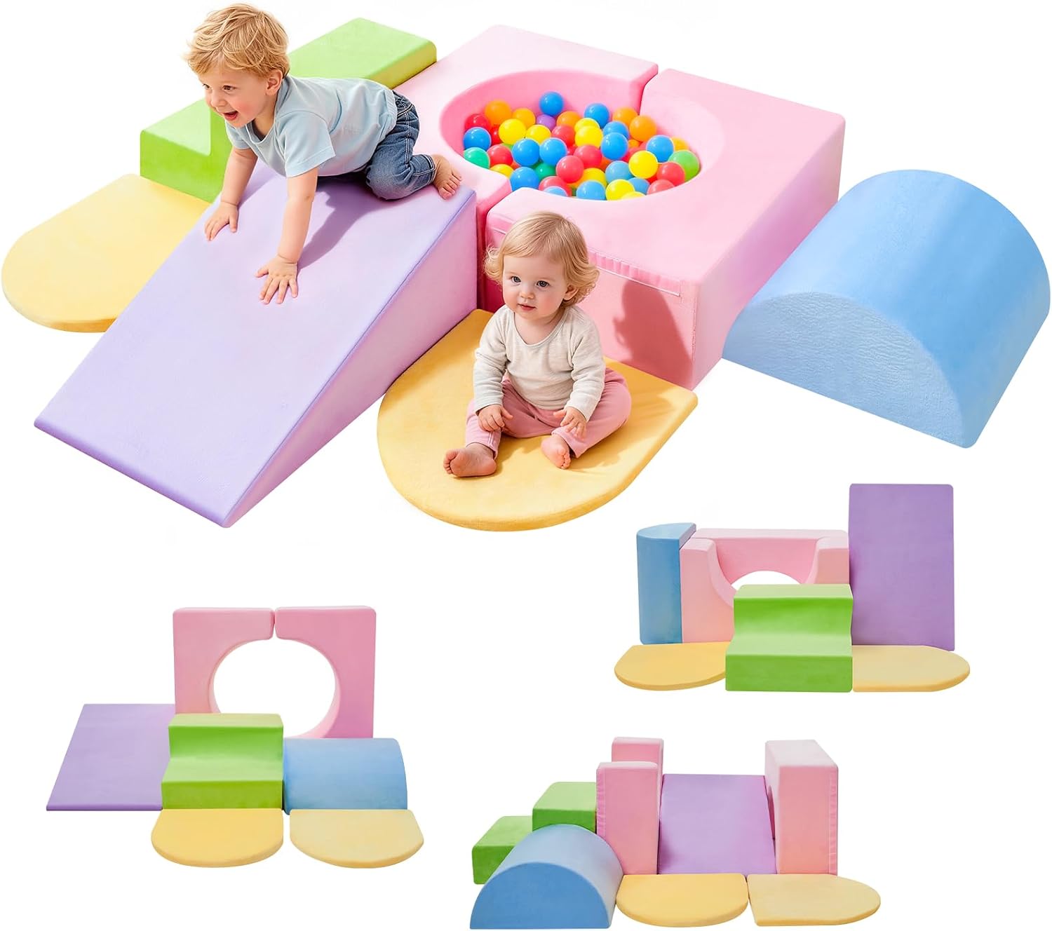 IFNOW Soft Toddler Climbing Toys Indoor, Baby Play Foam Blocks for 1-3