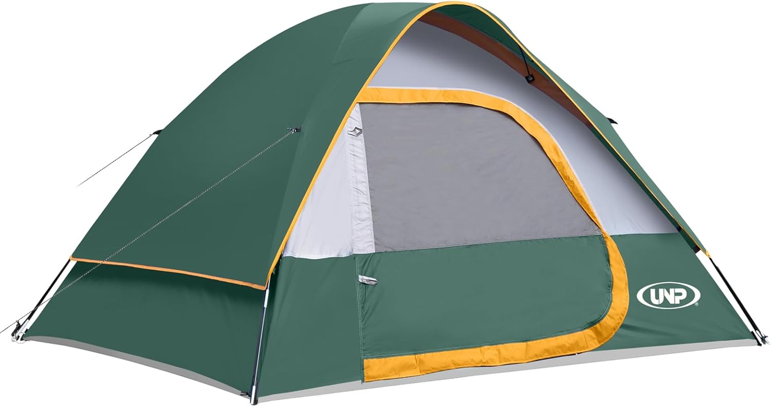 Camping Tent 4 Person, Waterproof Windproof Tent with Rainfly Easy Set up-Portable Dome Tents for Camping