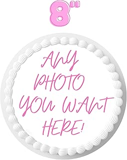 Custom Cake Topper Edible Personalized Image Your Own Cake Topper Birthday 8 inch Customize Round Circle