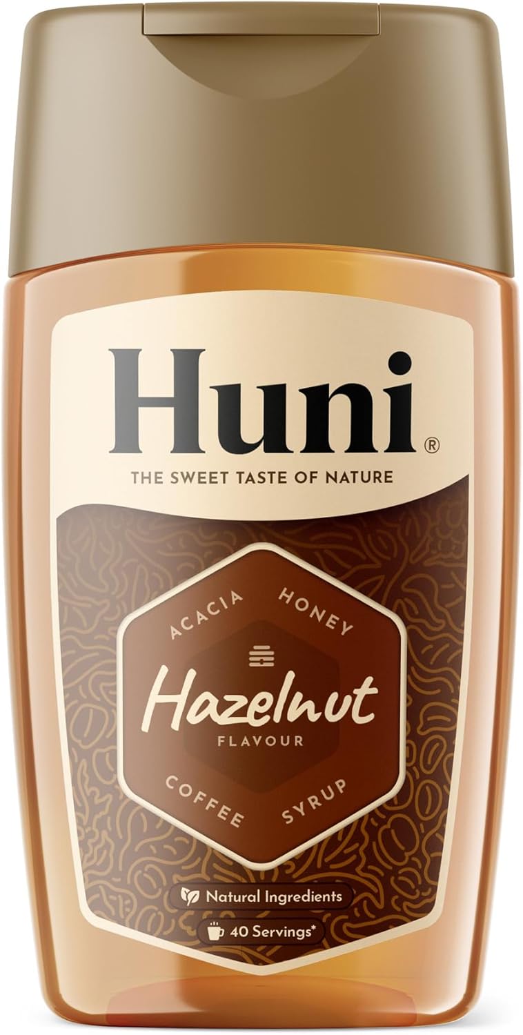 Huni Natural Coffee Syrup | Hazelnut 200ml - Acacia Honey based Natural Coffee Syrup - 40 Servings