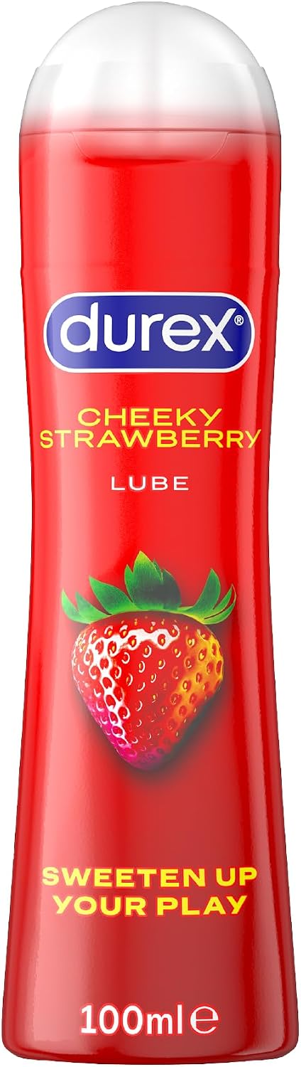 Durex Strawberry Water-Based Lube 100ml, Flavoured Lubricant